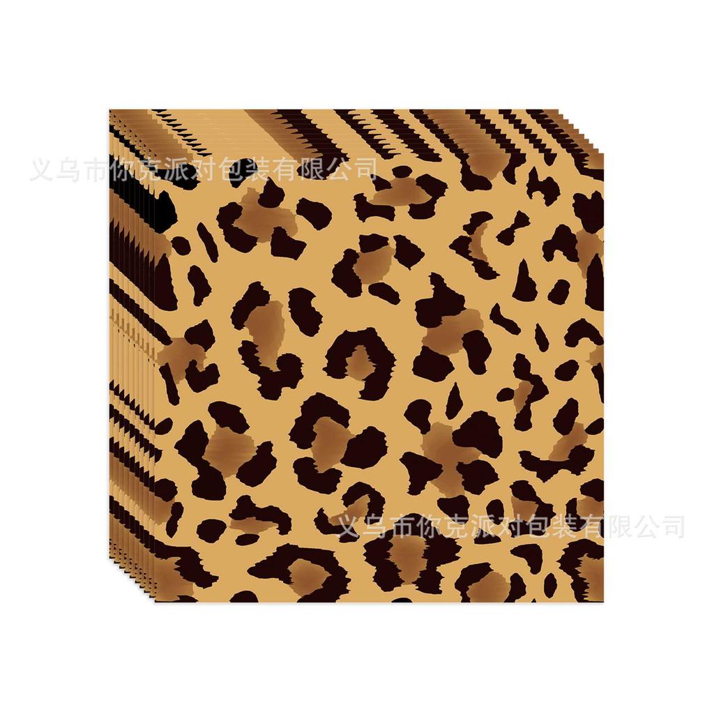 Chic Leopard Print Disposable Paper Tableware Set Birthday Party Plates Cups Napkins Decor