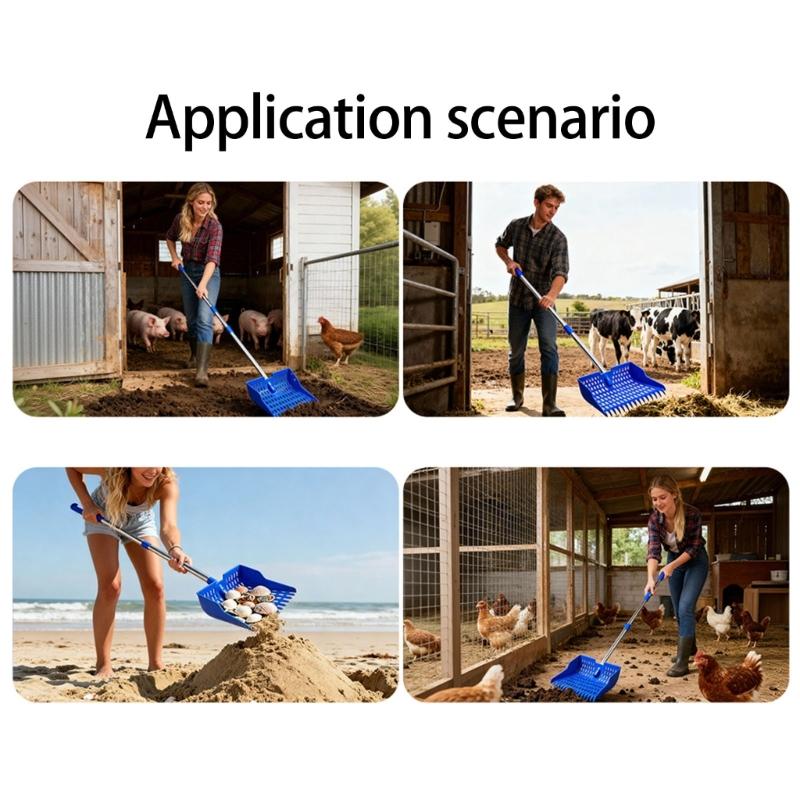 Adjustable Chicken Manures Scoops Rakes Poultry Poop Scooper for Durability in Poultry Farm Cleaning Task Multiuse Cleaner