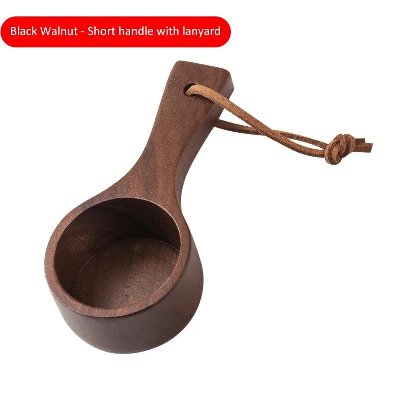1PC Short/Long Measuring Wood Spoon Coffee Bean Kitchen Spice Cooking Spoon Sugar Coffee Scoop Salt Seasoning Honey Teaspoons