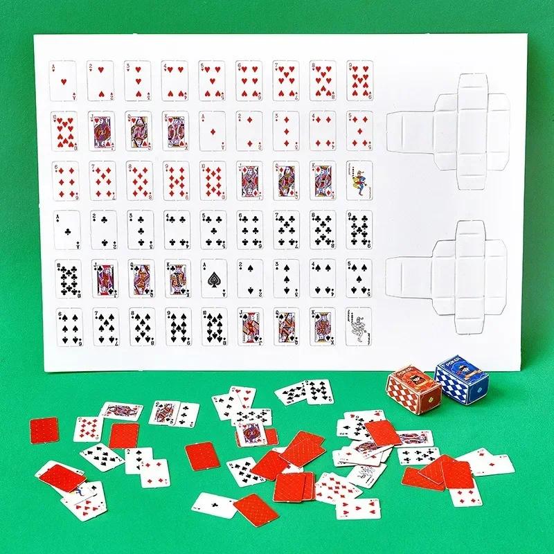 Funny Cute Mini Playing Cards Poker Games Super Small Cards Spoof Gifts Travel Toys Prank Props Dollhouse Miniature Poker Card
