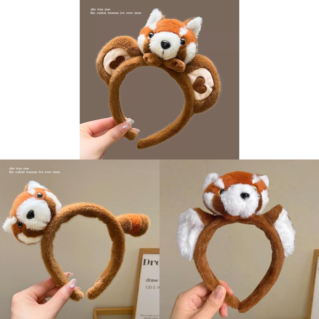 Plush Raccoon Headband Creative Cartoon Animal Zoo Hair Accessory For Kids And Adults
