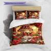 Valentine's Day Pattern Bedding Quilt Cover Pillowcase Home Decoration Birthday Gift (1 * Duvet Cover + 2 * Pillowcase, Without Core)