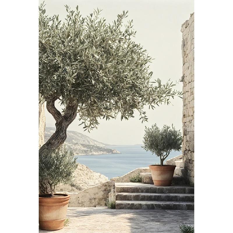 Retro Elegante Olivenbaum und Zitrone Leinwand Poster Vase Wandkunst Poster Perfektes Geschenk für Wohnzimmer Schlafzimmer Studentenwohnheim Heimdekoration