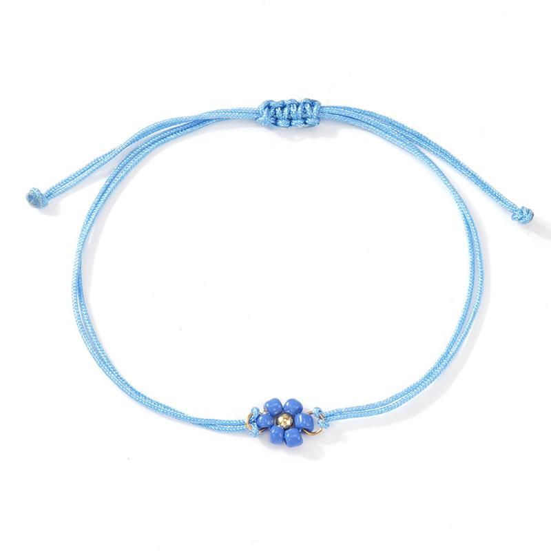 Flower Beaded Bracelets Adjustable Waterproof Cord Boho Beach Jewelry for Girls Women Summer Holiday Travel