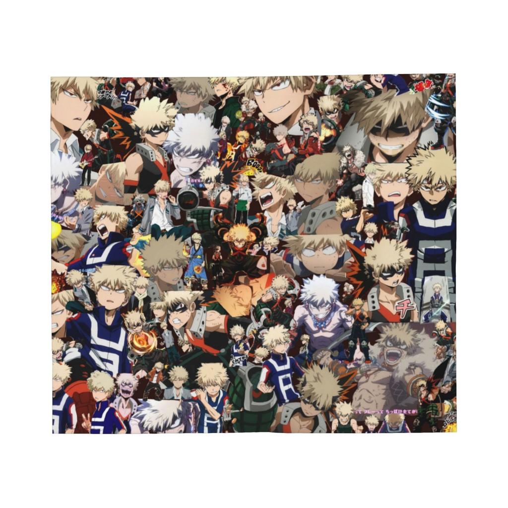 My Hero Academia Blankets Flannel All Season Collage Midori And Friends Portable Warm Throw Blanket for Sofa Travel Bedspreads