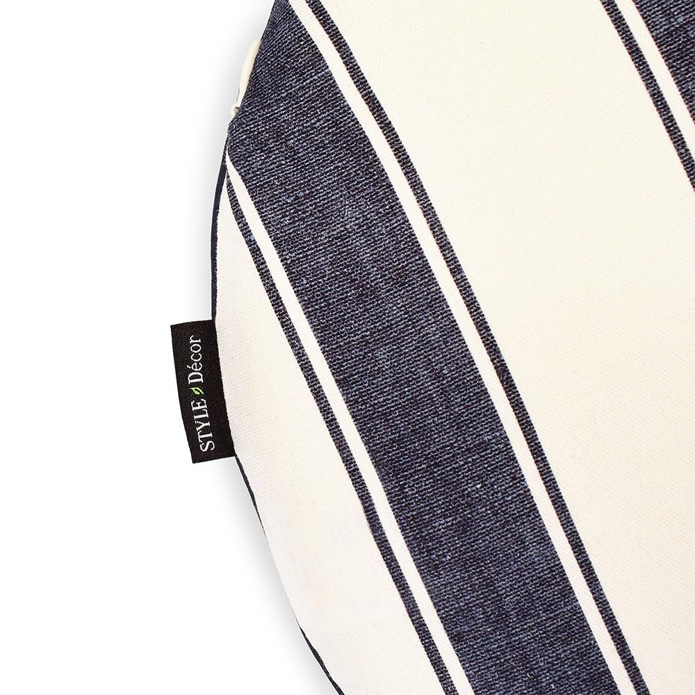 STYLE Decor Seat Cushion X French Chic Stripe Stylish Zabuton Car Cushion W3601400 (34cm 34cm)