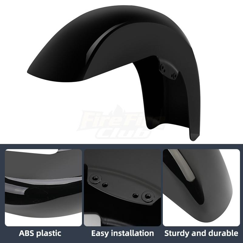 Motorcycle Front Fender Mudguard Cover Gloss Black For Harley Touring Electra Glide Street Road King Glide Ultra 2014-up