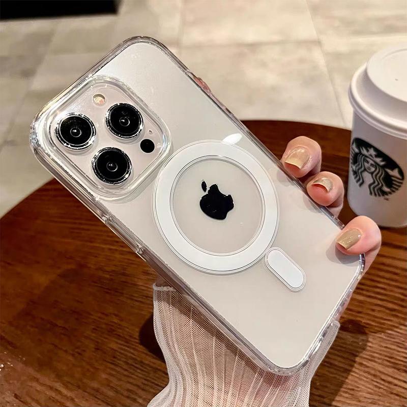Luxury Magsafe Transparent Case For iPhone 16 15 14 13 12 11 Pro X XR XS Max 7 8 Plus 16E Magnetic Wireless Charge Phone Cover