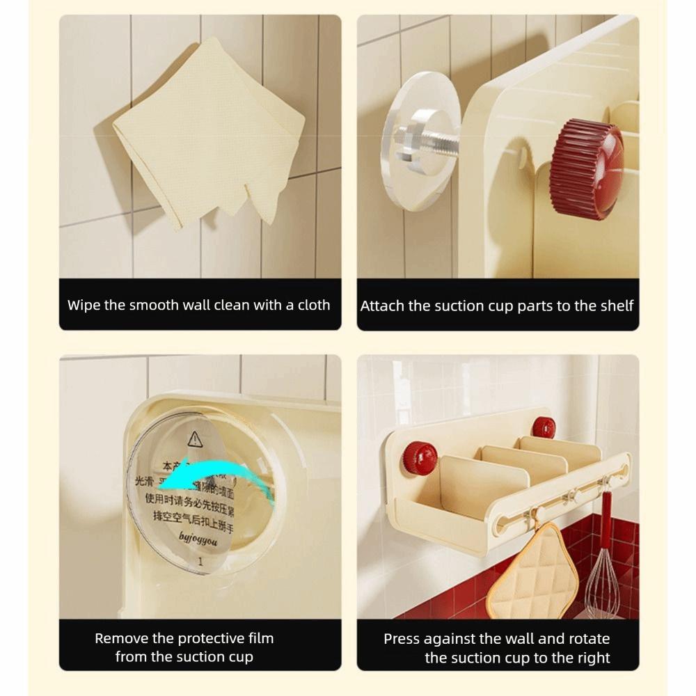 Adjustable Divider Wall Mounted Spice Organizer Hanging Bathroom Stand Condiment