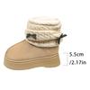 Fashion Cute Thickened Plush Warm Snow Boots for Women 2025 Winter Thick Sole Non Slip Cotton Shoes Woman Bow Decor Platform Ankle Boots