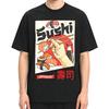 Summer Hot Sale Japan Sushi Funny Graphic T-Shirts Y2k Unisex Unisex Fashion Harajuku T Shirt Cotton Gothic Trendy Round T-Shirt