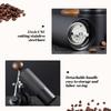 Manual Coffee Grinder with 25g Capacity, Stainless Steel Burr and Wooden Handle, for Home, Office, Camping, and Hiking (Black)