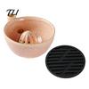 Stylish Kitchen Counter Accessories Berry Swirl Draining Bowl with Silicone Pad, Ceramic Retro Kiln Decorative for Tabletop Fired Colander,