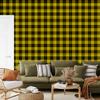 Yellow Checkered Wallpaper Yellow, Black and Ochre for Living Room and Bedroom 50x1000