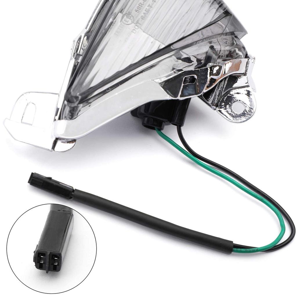 Bruce Shark Motorcycle Front Turn Signals for Kawasaki Ninja and 650F Concours & ZX14R, ZX10R, (Smoke)