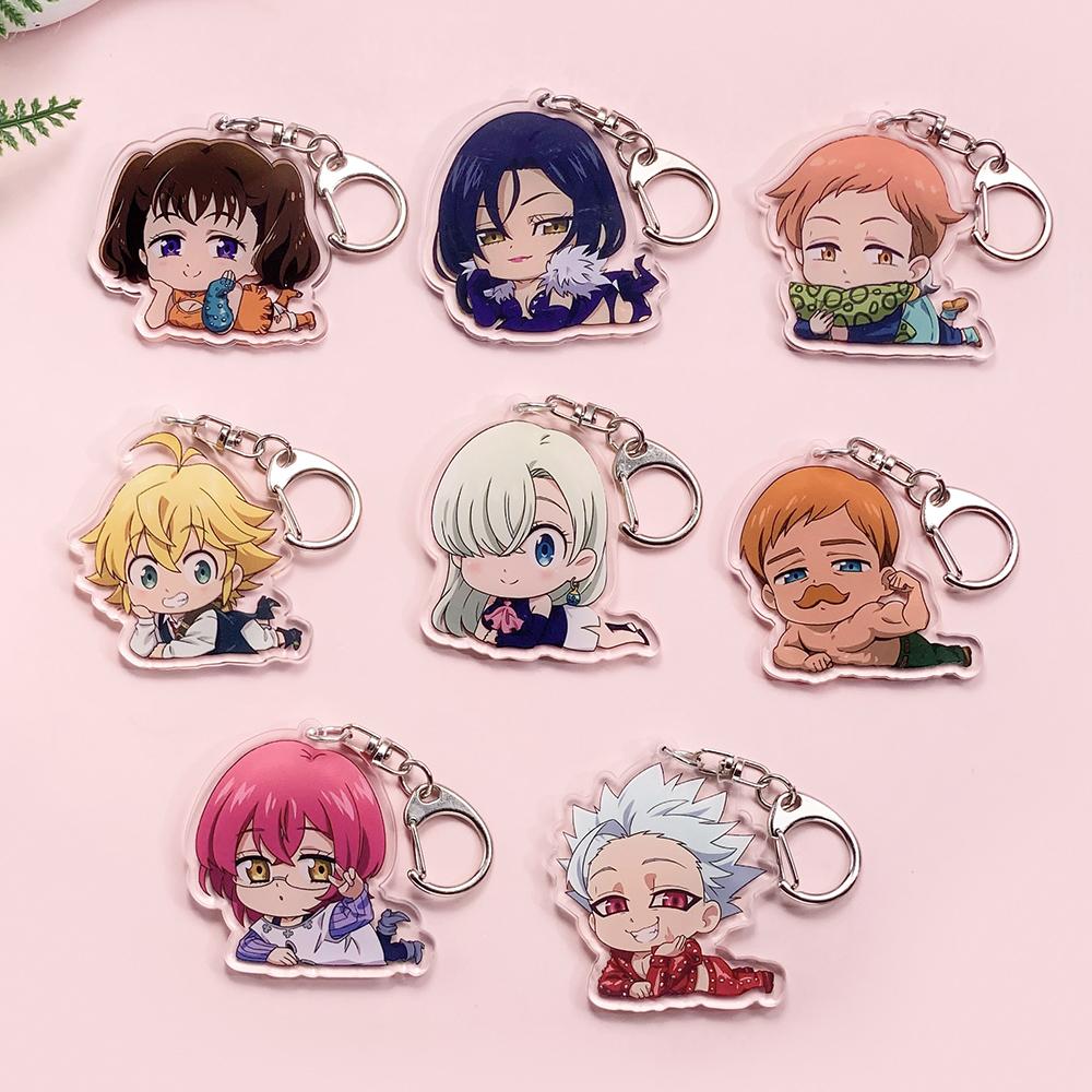

1/8Pcs Anime The Seven Deadly Sins Acrylic Keychain Cute Backpack Pendant Funny Bag Charms Accessories Decoration Holiday Gifts 5cm