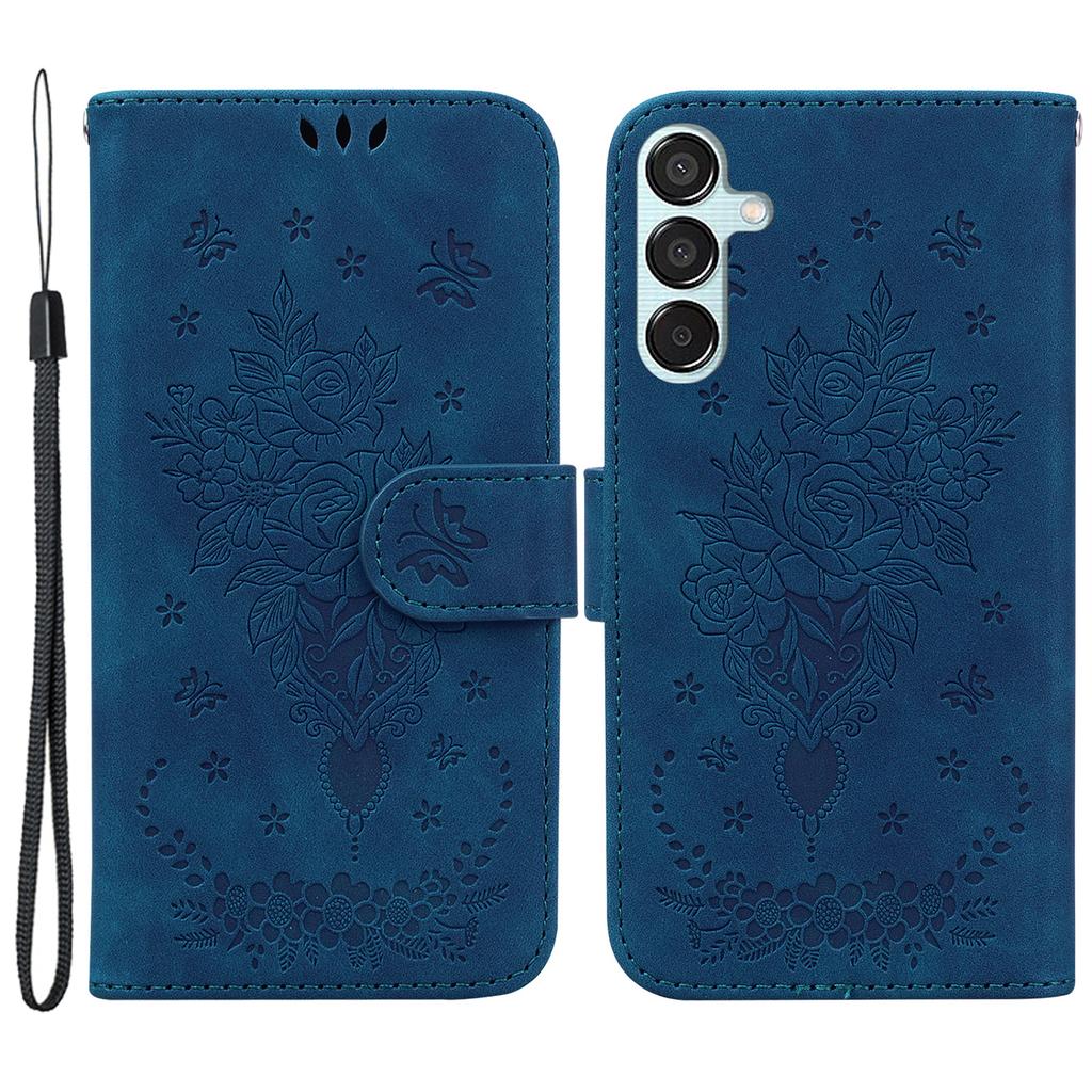 For Samsung Galaxy M15 5G/F15 5G Case Butterfly Flower Pattern Flip Leather Phone Cover