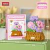 LEGO-Compatible Micro Blocks Eternal Flower Basket Bouquet - Educational Building Toy for Girls
