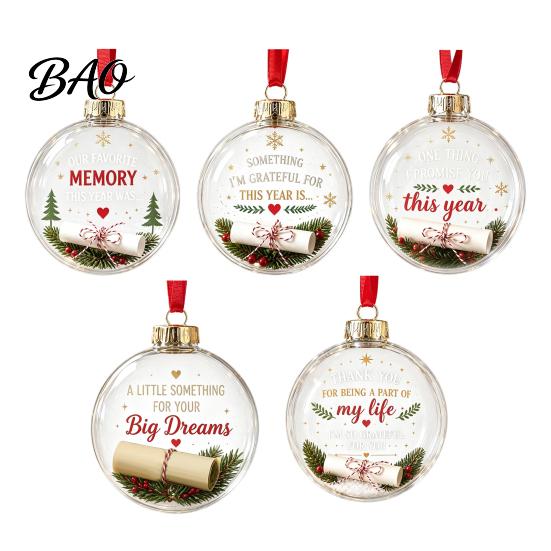 Dekorative Füllbare Ornamente Klare Acryl-Weihnachtskugel, DIY Transparente Ornamentkugel für Weihnachtsbaum, Hängende Feiertage, Hochzeit, Party, Zuhause