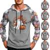 Men's Casual Printed Loose Fit Hoodie with Pocket and Drawstring for Everyday Wear
