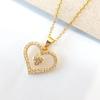 Love Necklace Women'S Light Luxury Simple Copper Micro-Inlaid Zircon Pendant Exquisite Collarbone Chain