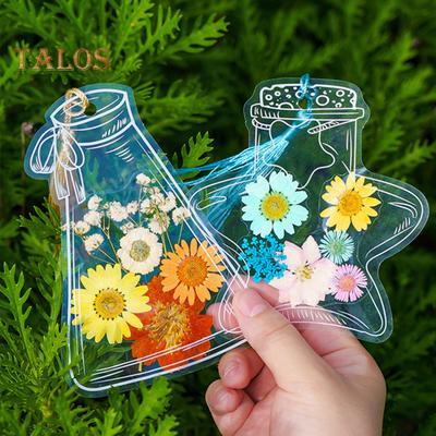 20 Stücke DIY Transparente Lesezeichen Aus Getrockneten Blumen Exquisites Design Kreative Blumen Pflanze Klare Lesezeichen Dekorationen