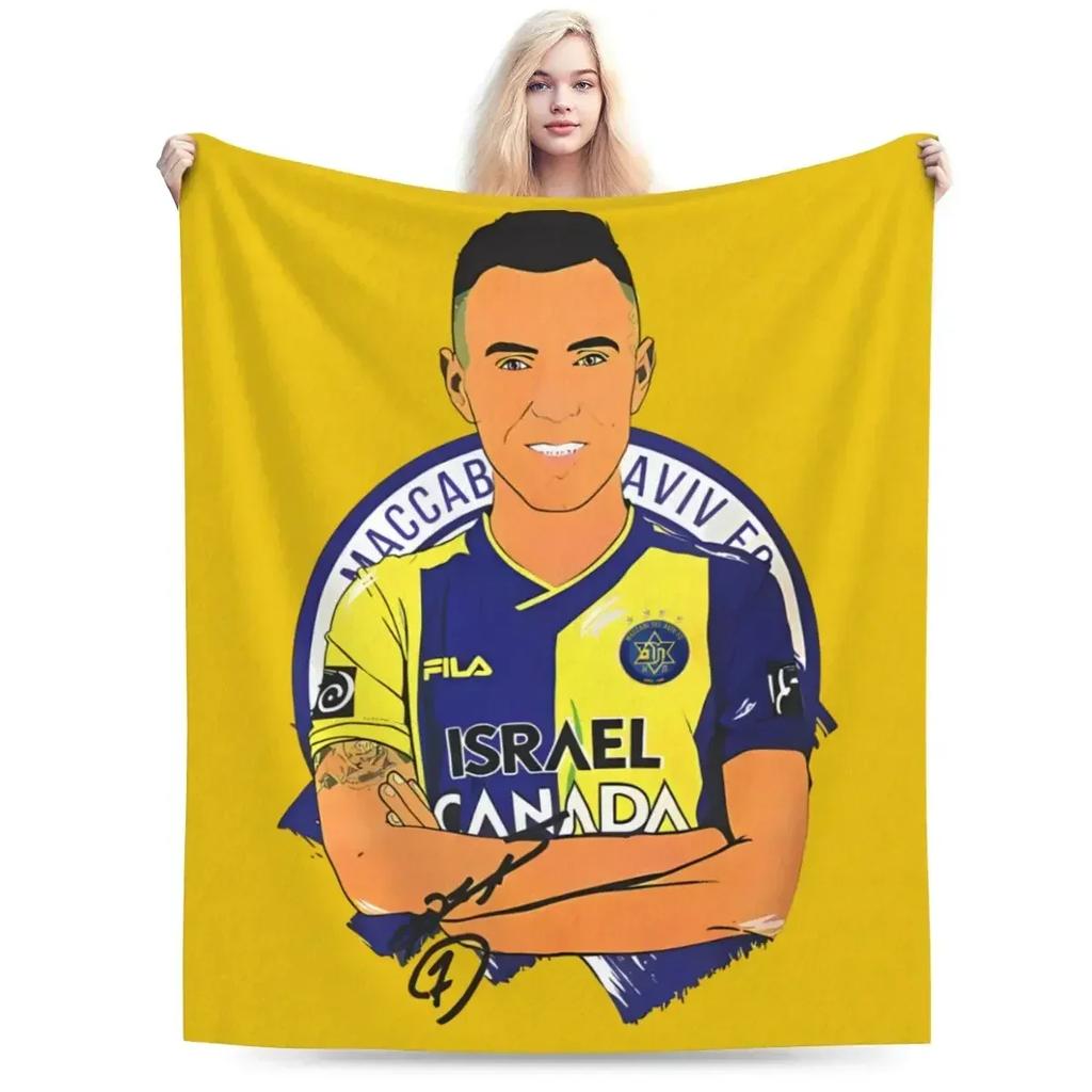 Plaid Polaire Toutes Saisons Maccabi Tel Aviv Ultra Doux en Flanelle Imprimé Numérique Premium Microfibre Polaire Moelleuse