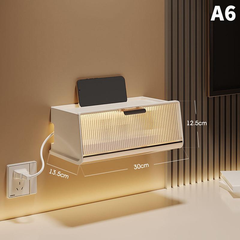 Pudełko do przechowywania routera półka naścienna organizer Wi-Fi Box bezdotykowa skrzynka na gniazda Set-Top Box z organizerem przechowywanie w salonie