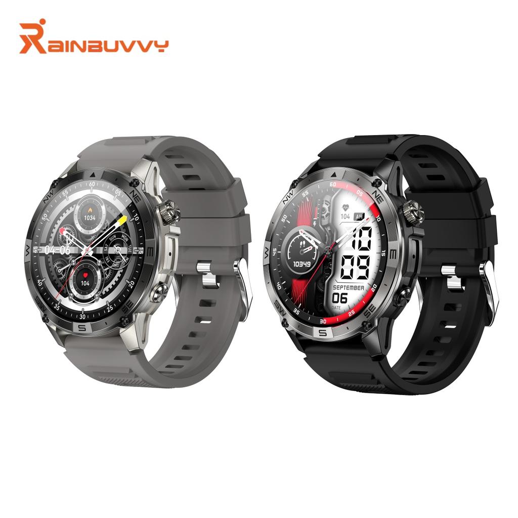 Rainbuvvy HK08 Android Smartwatch 1.43inch AMOLED Full Screen Touch 466x466 BT5.3 Bluetooth Call NFC IP68 GPS Heart Rate 530mAh Outdoor Sports Watch
