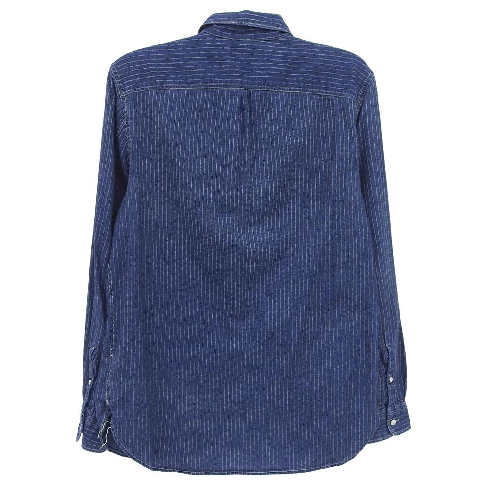 RRL Men's Striped Wabash Shirt, Indigo, Size M Tops M IndigoUsed