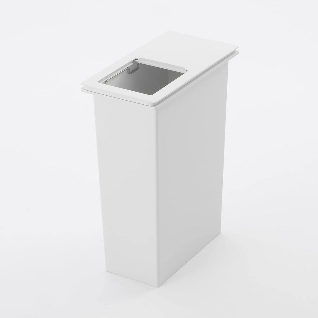 MUJI Polypropylene Dustbin Lid with Selectable with Sliding 82577266 Lids, Side-Opening Window,