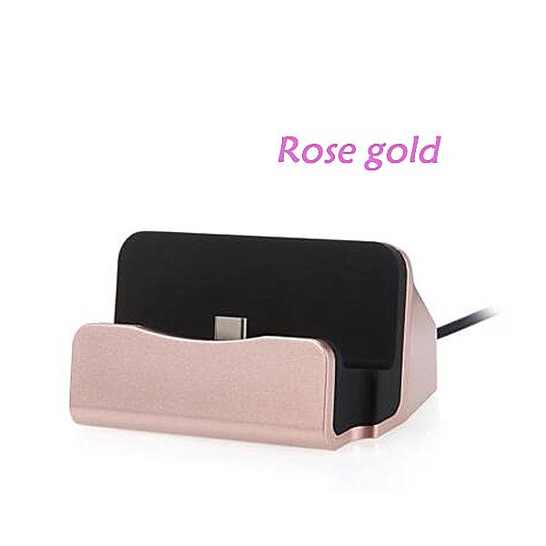

Зарядное устройство для телефона, настольная подставка для синхронизации, держатель зарядного устройства для iPhone 12, 13, 14, 15, Samsung Xiaomi Type C, Android, док-станция для микротелефона, держатель для зарядки For Type C Connector розового золота