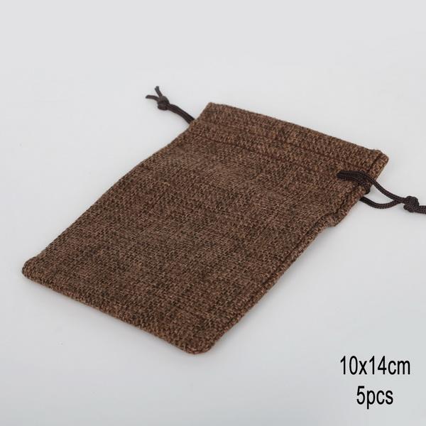 5 stuks trekkoord natuurlijke jute zak jute geschenkzakken verpakking bruiloft zakken