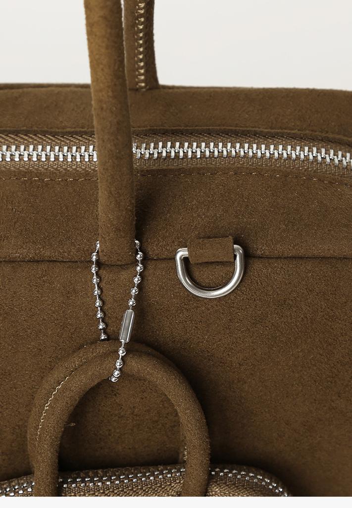 Mellotory Twin Baguette Suede Bag (Brown)
