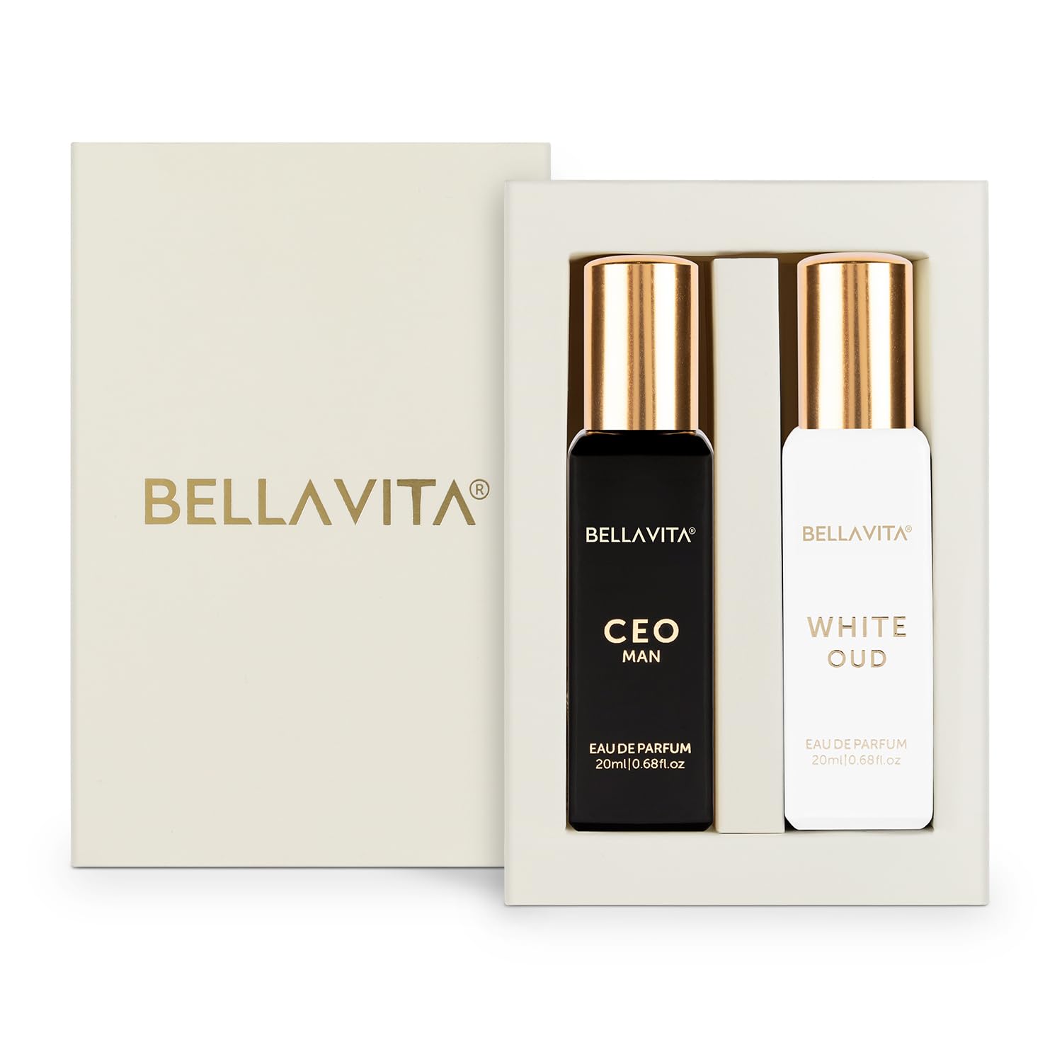 Bellavita CEO Man And White Oud Unisex Langanhaltendes Parfüm Set 2x20ml Holzig Würzig Zitrus Duft
