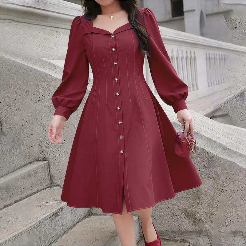 ZANZEA Women Elegant Casual Long Sleeve Dress