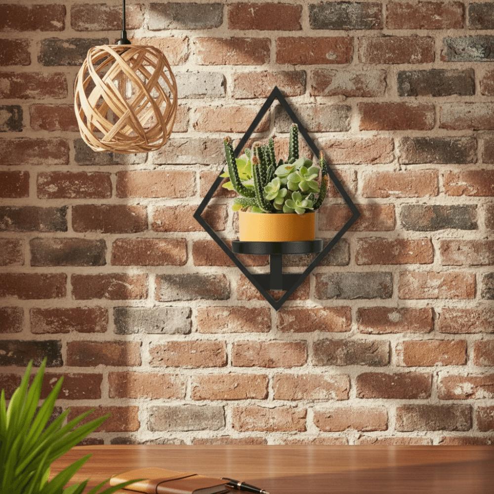 Sturdy Floating Metal Wall Plant Shelves Metal Easy-Mount Wall Plant Shelves Space Savingn Floating Desig