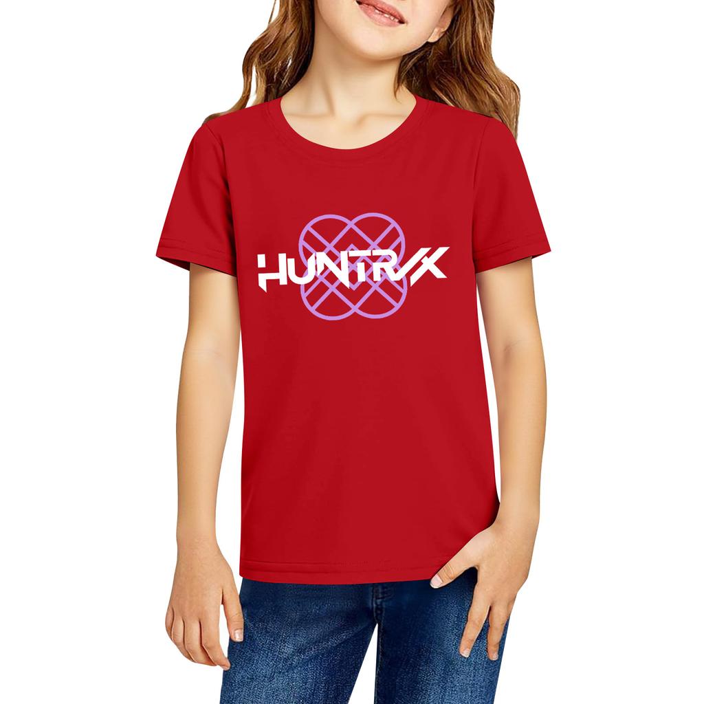 Fashionable Round Neck Short Sleeve Work Clothes Printed Tops For KID Summer Tops