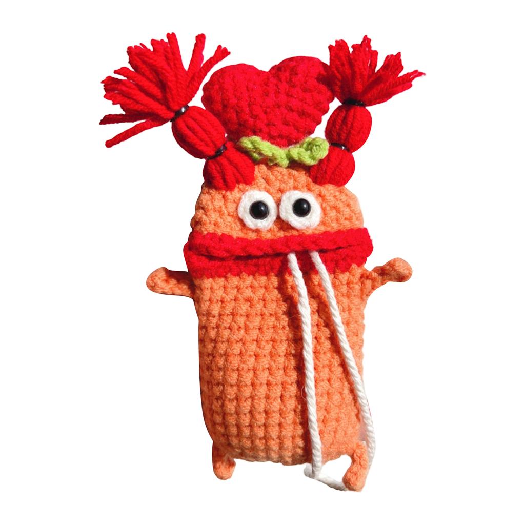 Wurst Lippen Schlüsselanhänger Tasche, Niedliches Cartoon Design, Handgestrickte Auto Schlüsselhülle.