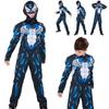 Costume Outfit per Bambini Ragazzi Venom Simbionte Spider-man con Lavorazione Raffinata e Maschera Rimovibile
