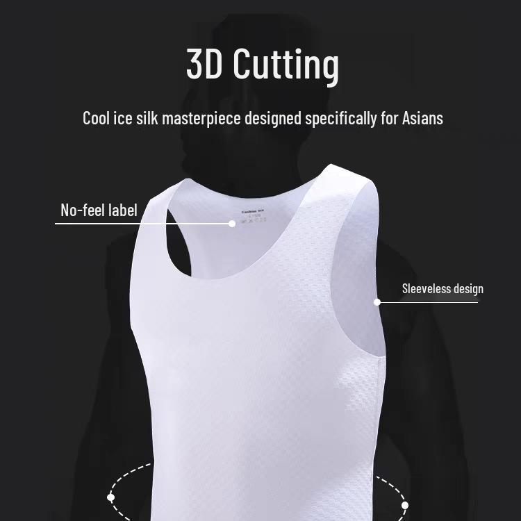 Men's Plaid Ice Silk Quick-Dry Sleeveless Sports Tank Top