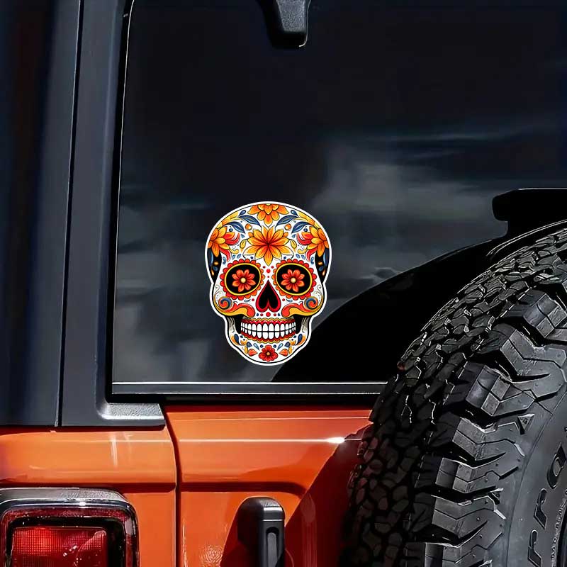 Car Sticker Sugar Skull Waterproof Vinyl Decal on Bumper Rear Window Laptop Self-adhesive Decal For Car Accessories TM410