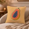 Papaya illustration Cushion Cover Anti-dustmite Pillowcase Invisible zipper silky short plush Sofa cushion cover