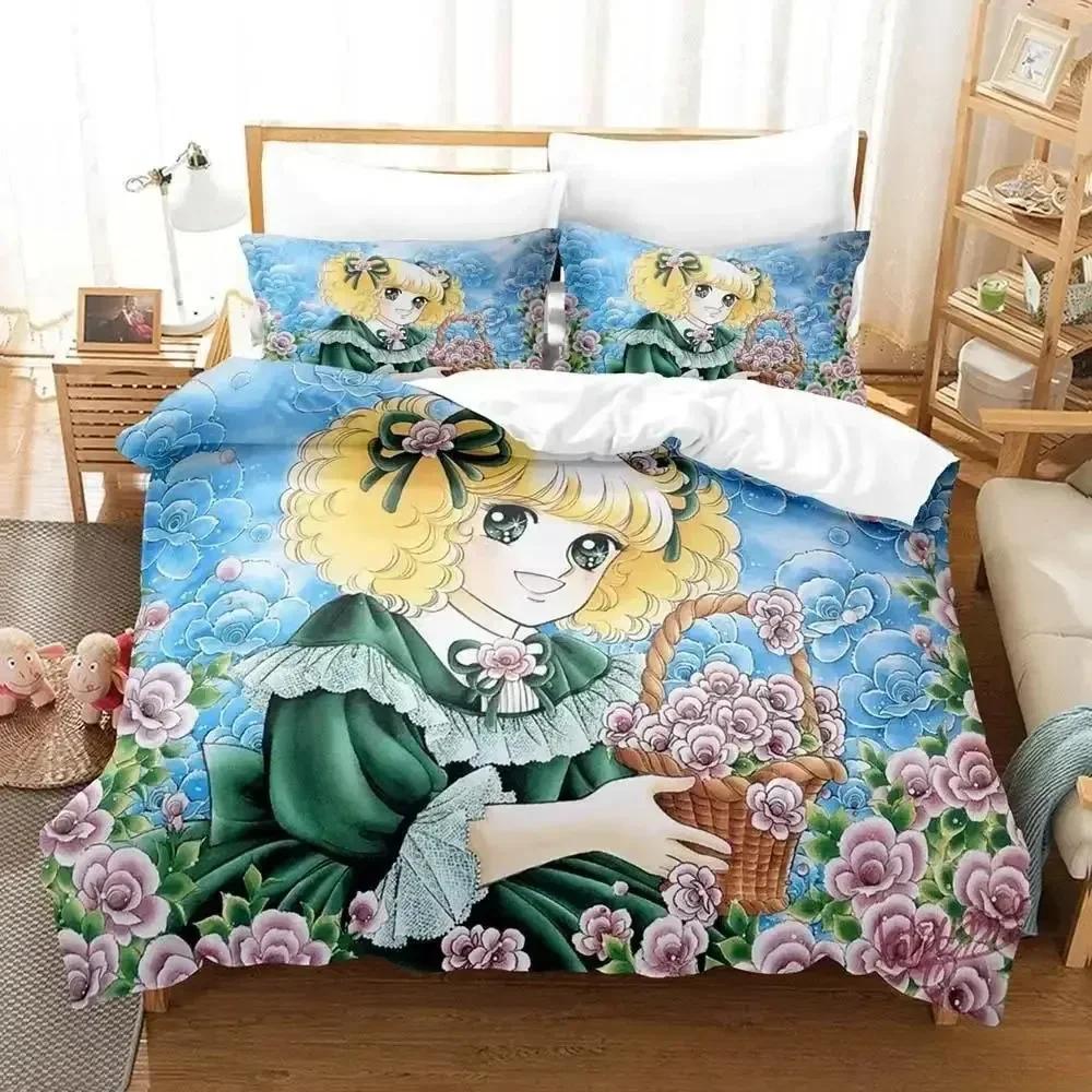 Manga Candy Comfortable Duvet Quilt Cover Pillowcase Bedding Set Children Bedroom Decoration Home Textile