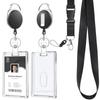 Oval Retractable Badge Holder with Pull-Release Lanyard for ID and Meal Cards