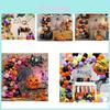 Premium Quality Halloween Balloon Wreath With Confetti Balloons And Giant Pumpkin Balloons