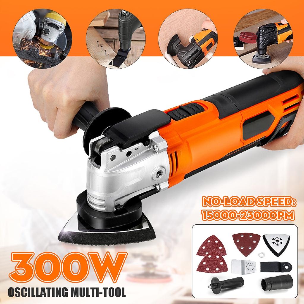 

220V Electric 6Speed Multifunction Oscillating Tool Kit Multi-Tool Power Electric Grinder Trimmer Saw Accessor 300W