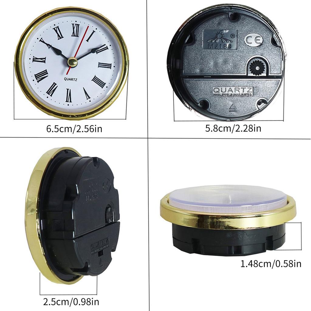 65mm Phnom Penh Iron Clock Nábytek Hodiny Hodinky Hlava Osvětlení Hodinová vložka Zlaté lemování Římská bílá Číslice Dekor