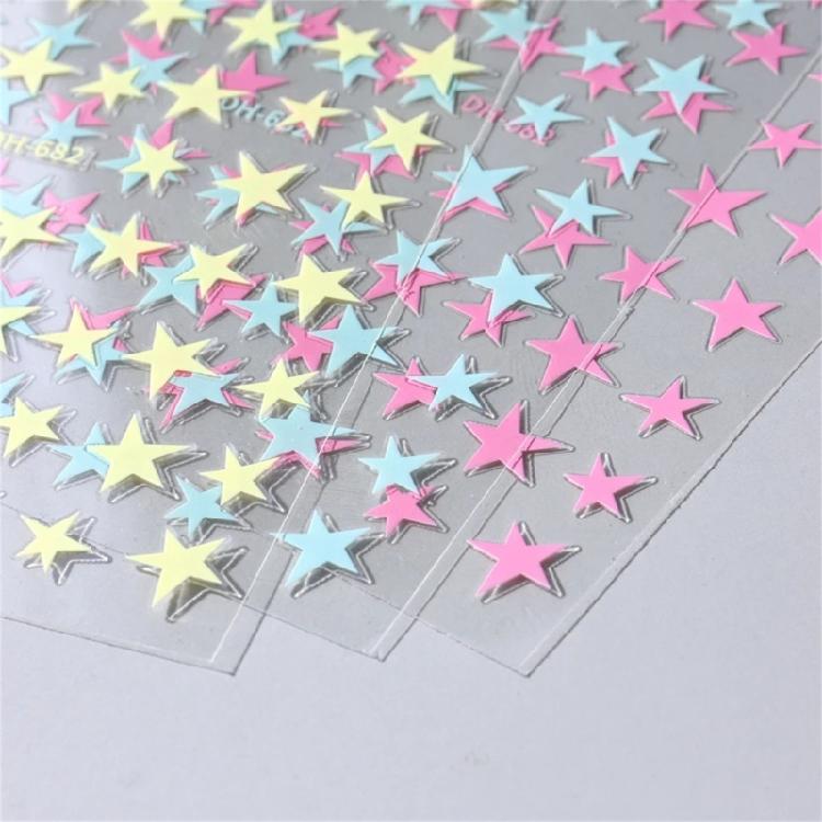 Nail Art Stickers Decals Five Pointed Star Nails Decals Self-Adhesive Star Nail Supplies Nail Art Design Decorations