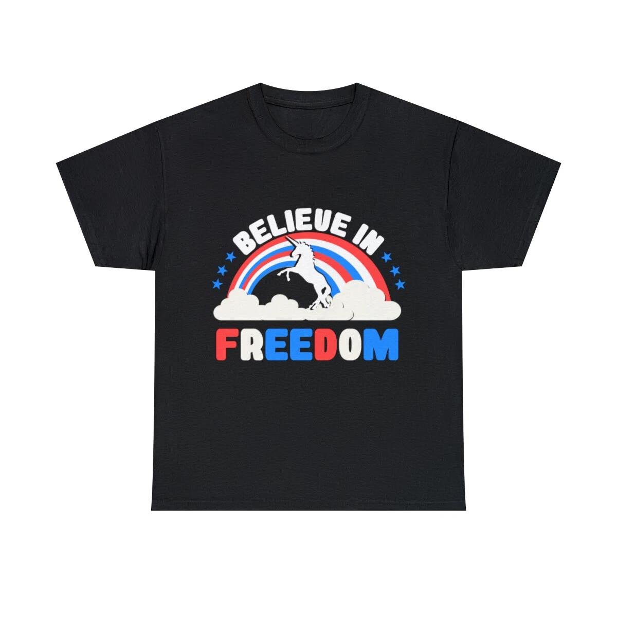 Believe In Freedom Graphic Tee Shirt, S-5XL 4XL